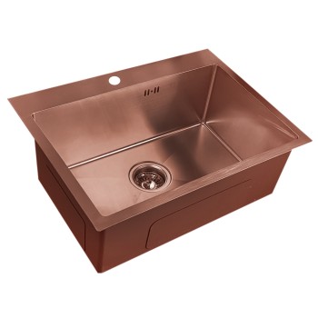 Nerūdijančio plieno plautuvė D6045HC COPPER su sifonu Nerūdijančio plieno plautuvė D6045HC COPPER su sifonu