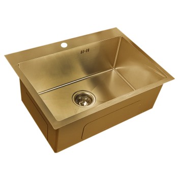 Nerūdijančio plieno plautuvė D6045HG GOLD su sifonu Nerūdijančio plieno plautuvė D6045HG GOLD su sifonu