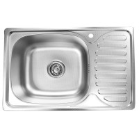 Nerūdijančio plieno plautuvė D6642P dešinė DEKOR su sifonu