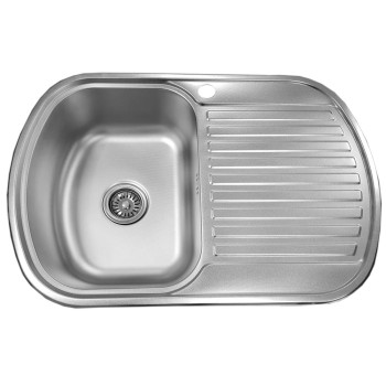 Nerūdijančio plieno plautuvė D7349P dešinė DEKOR su sifonu Nerūdijančio plieno plautuvė D7349P dešinė DEKOR su sifonu