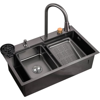 Nerūsējošā tērauda izlietne D7546HB BLACK (virtuves izlietnes komplekts) Nerūsējošā tērauda izlietne D7546HB BLACK (virtuves izlietnes komplekts)