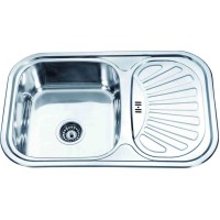 Stainless steel sink D7549P 750x490 0.6 dec. rain with a siphon 