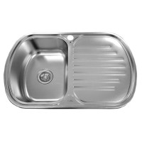 Мойка из нержавейки D7749P правая ДЕКОР с сифоном