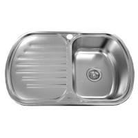 Раковина из нержавеющей стали D7749P левая DEKOR с сифоном