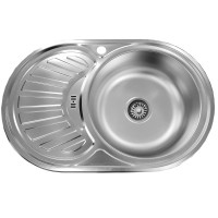 Мойка из нержавейки D7750PL левая с сифоном