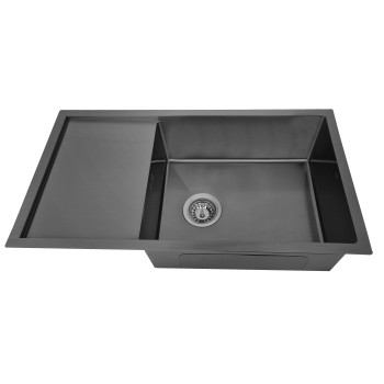 Nerūsējošā tērauda izlietne D7844H BLACK ar sifonu Nerūsējošā tērauda izlietne D7844H BLACK ar sifonu