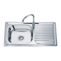 Stainless steel sink D8043P 800x435 0.6 right with siphon