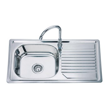 Stainless steel sink D8043P 800x435 0.6 right with siphon