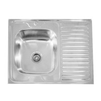 Nerūdijančio plieno plautuvė D8060A dešinė uždedama su sifonu 0.5 mm