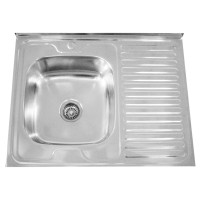 Nerūdijančio plieno plautuvė D8060A dešinė uždedama su sifonu 0.6 mm