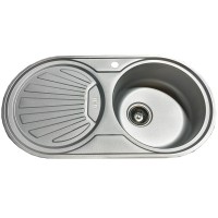 Stainless steel sink D8344A 840x440 left DEKOR