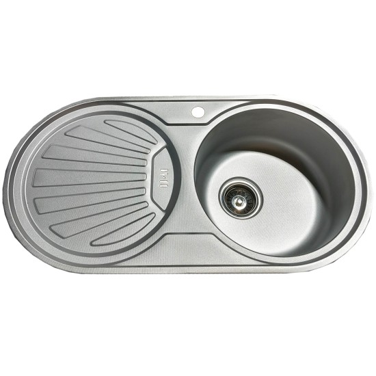 Stainless steel sink D8344A 840x440 left DEKOR