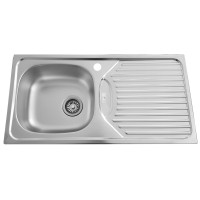 Nerūdijančio plieno plautuvė D8643C dešinė su sifonu