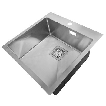 Nerūsējošā tērauda izlietne DK5050H SATIN ar sifonu Nerūsējošā tērauda izlietne DK5050H SATIN ar sifonu