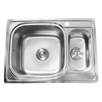 Nerūdijančio plieno plautuvė S6950P dešinė su sifonu Nerūdijančio plieno plautuvė S6950P dešinė su sifonu