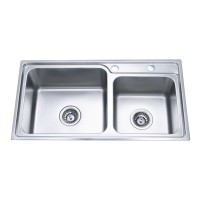 Мойка из нержавеющей стали S7842P двойная с сифоном