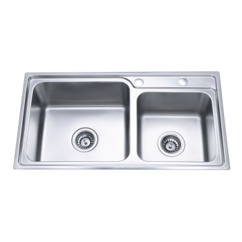 Nerūdijančio plieno plautuvė S7842P dviguba su sifonu Nerūdijančio plieno plautuvė S7842P dviguba su sifonu