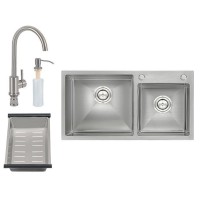 Stainless steel sink S7843H SATIN (kitchen sink set)