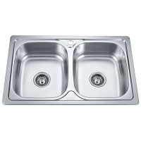 Nerūdijančio plieno plautuvė S8050PB su sifonu 0.8 mm