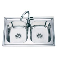 Nerūdijančio plieno plautuvė S8050P uždedama su sifonu 0.8 mm