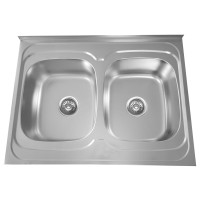 Stainless steel sink S8060P with 0.8 mm siphon