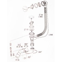 Sifonas vonios ilgas EB17S