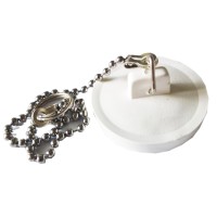 Резиновая пробка с цепочкой для стиральной машины, белая