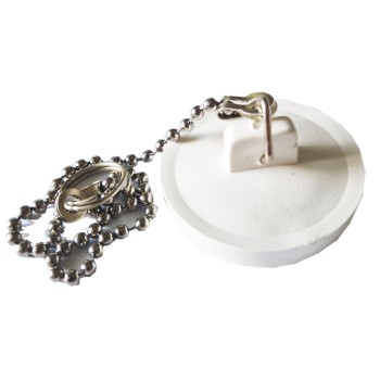 Резиновая пробка с цепочкой для ванной, белая Резиновая пробка с цепочкой для ванной, белая