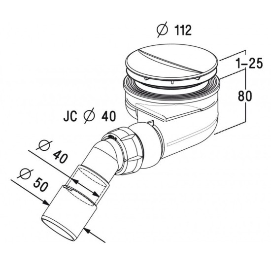 Sifonas dušo padėklui Turboflow