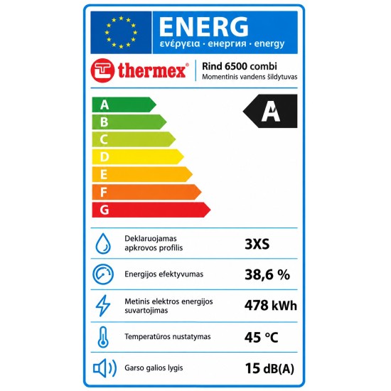 Instant water heater 6500 Combi Thermex Rind