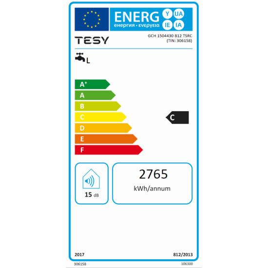 Elektrinis vandens šildytuvas TESY GCH150 Bilight 150 L horizontalus 