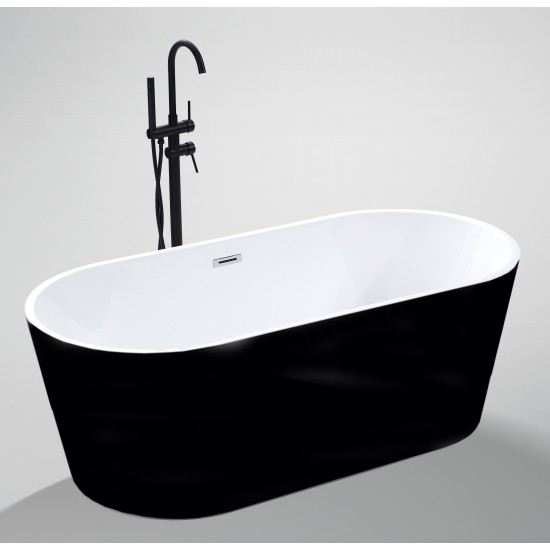 Akrilinė vonia JAVA 203 balta/juoda 170 cm
