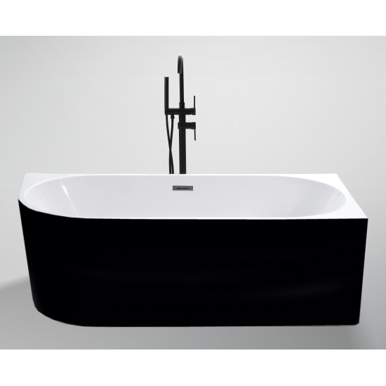 Akrila vanna NOVA 208 170 cm balta/melna labā