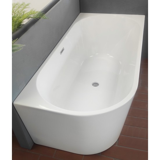 Acrylic bathtub NOVA 208 170 cm white right