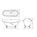 Cast iron bathtub WAVE 183x77x77