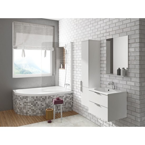 CVSK1 Rosa 160/170 D balta+stiklas Transparent