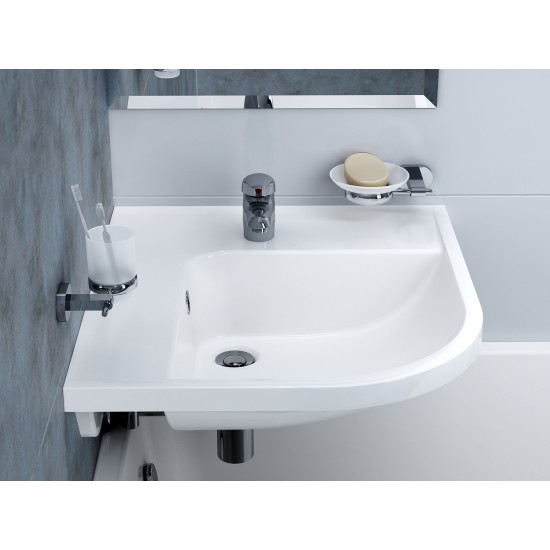 CR 210.00 Laikiklis su stikline (matinis stiklas), chromas