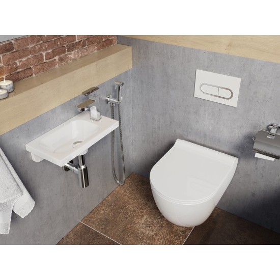 Chrome WC Valdymo mygtukas, baltas