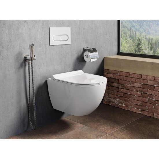 Chrome WC Valdymo mygtukas, baltas