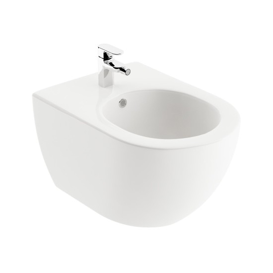 Uni Chrome bidė, pakabinamas, baltas