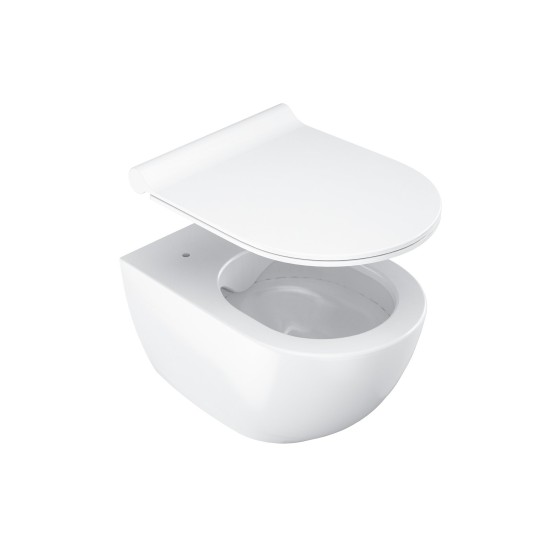WC unitazo dangtis Uni Chrome Slim, baltas