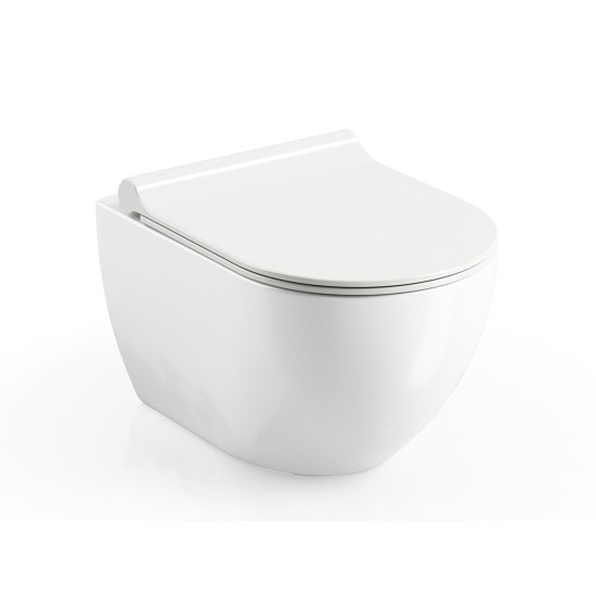 WC unitazo dangtis Uni Chrome Slim, baltas