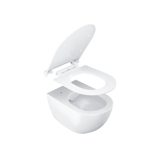 WC unitazo dangtis Uni Chrome Slim, baltas