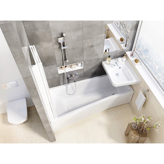 Praustuvas BeHappy II D, su skyle maišytuvui ir perpildymui