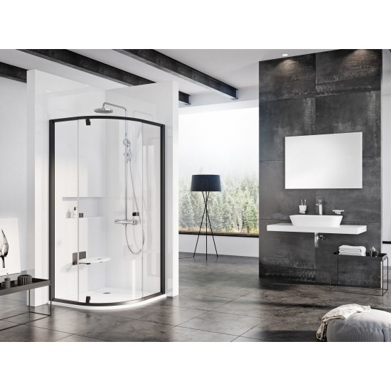 PSKK3-90 juoda+stiklas Transparent