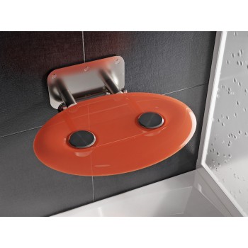 Dušo sėdynė Ovo P II, nerūdijančio plieno/orange