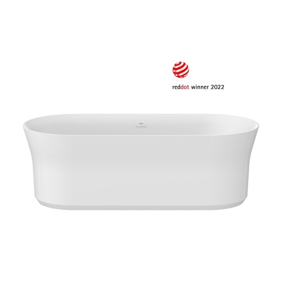 Vonia Ypsilon 180x80, laisvai pastatoma, balta, sifono dangtelis baltos/juodos/chromo spalvos