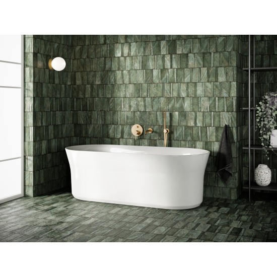 Vonia Ypsilon 180x80, laisvai pastatoma, balta, sifono dangtelis baltos/juodos/chromo spalvos