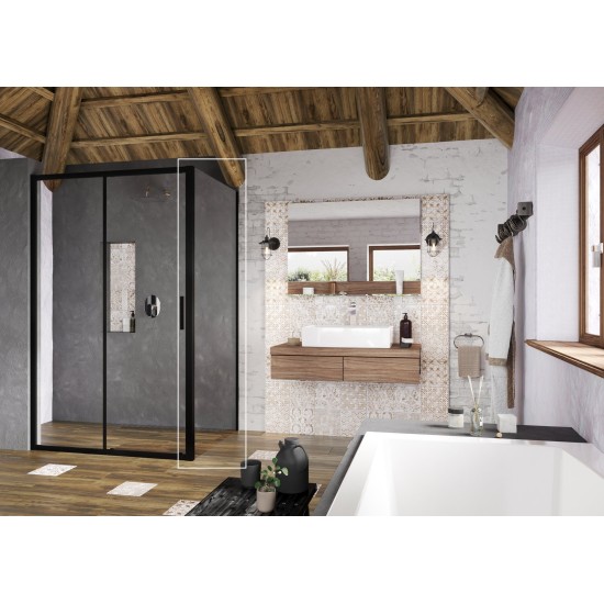 BLSPS-90 juoda+stiklas Transparent
