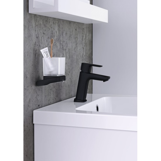 TD 210.20BL Laikiklis su stikline, juodas